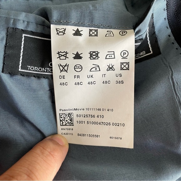 Hugo Boss Blazer Men’s 38S Pasolini Movie Navy Blue 100 Virgin Wool Classic Fit - Picture 8 of 13